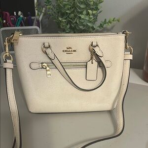 Coach Cream Crossbody Bag with Gold Hardware